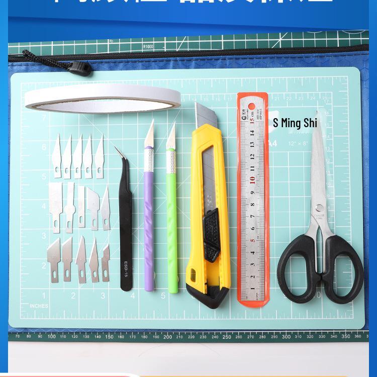 Colorful Craft Knife Set with Cutting Mat: Macaron Journal & Carving