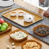 7Pcs/Set 14cm Bone Spitting Dish Imitation Wood Grain Square Tray New Snack Plates