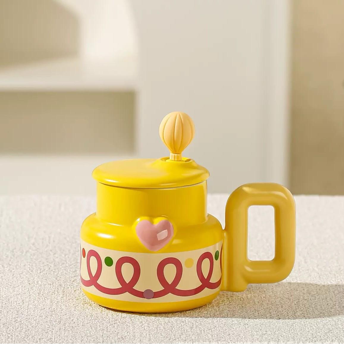 

Design Sense Mug for Men and Women Ceramic Drinking Water Cup with Lid Large Capacity Coffee Cup Best Friend Souvenir 401-500ml