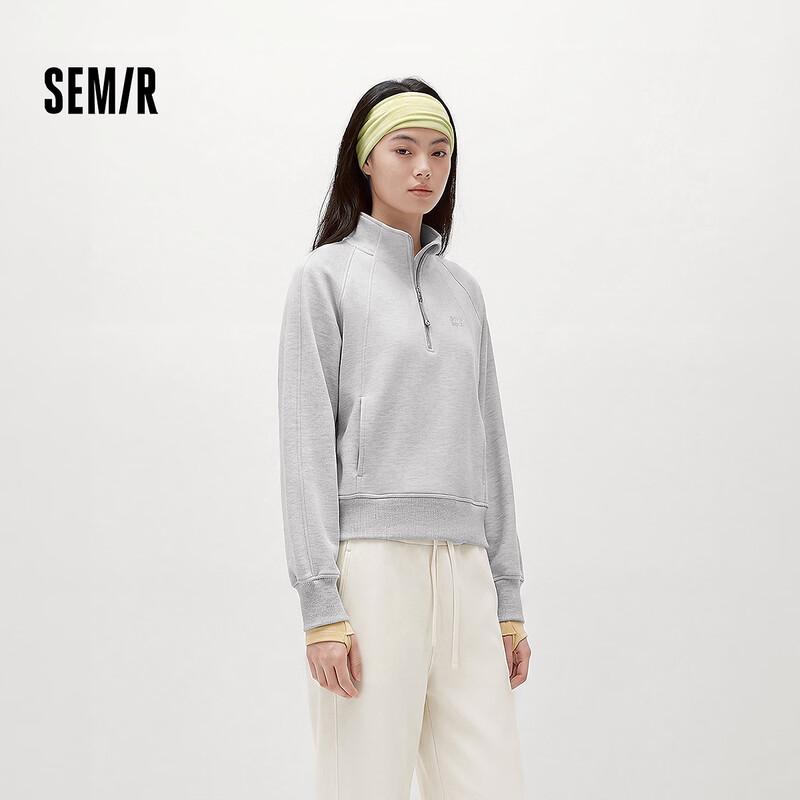 Semir Damen Winter Fleece-gefüttertes Halbzip-Sweatshirt mit Stehkragen