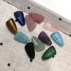 2 Pcs Reiki Healing Natural Stone Trapezoid Faceted Pendants 12x22mm, Drilled Gemstone Charms for DIY Necklace Jewelry Making Supplies