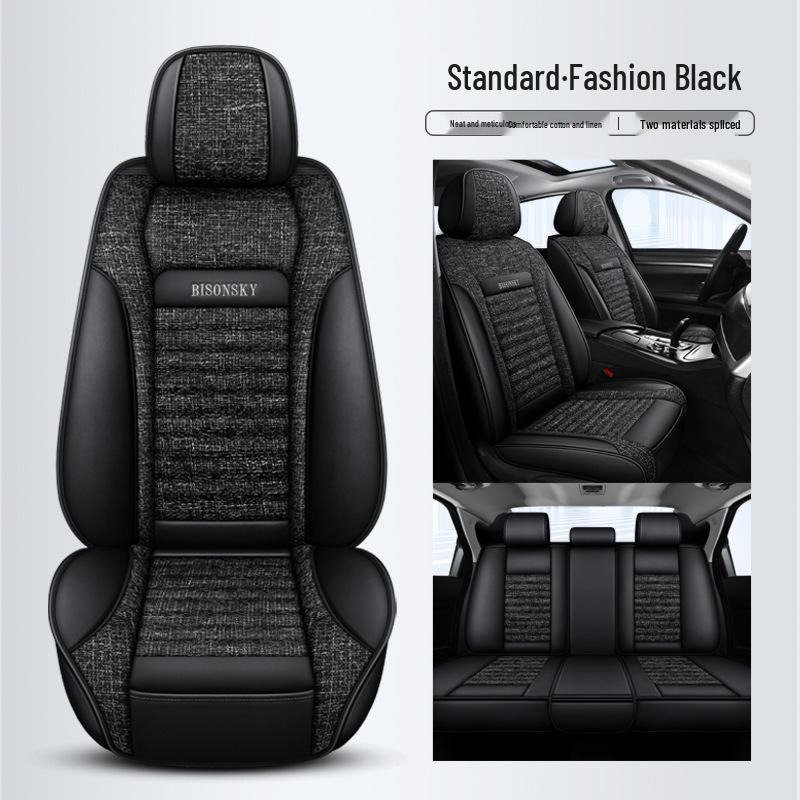 Hyundai Car Seat Cushion Cover for Reina, Elantra, Avante, Verna, Accent - Linen, Fits Five-Seat Models