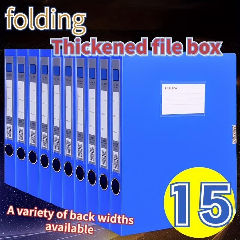 15pcs Blue Large-Capacity File Storage Boxes, Foldable Design, Thickened Document Boxes for Receipts And Office Supplies