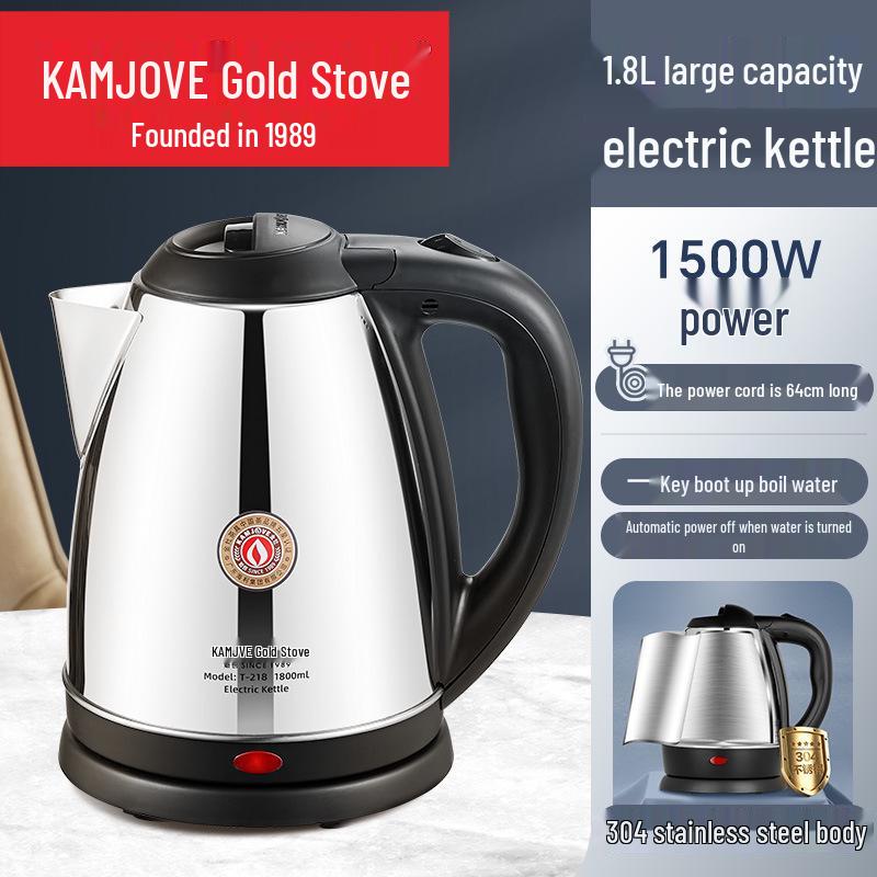 

Golden Stove 1,8 л Большая электрическая чайник, Быстрое кипячение с автоотключением, Нержавеющая сталь 304.