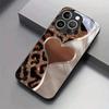 Golden Flash Leopard Heart Shadow Phone Case is suitable for iPhone 17 16 15 14 13 12 11 Pro/Max/Plus anti drop and shockproof