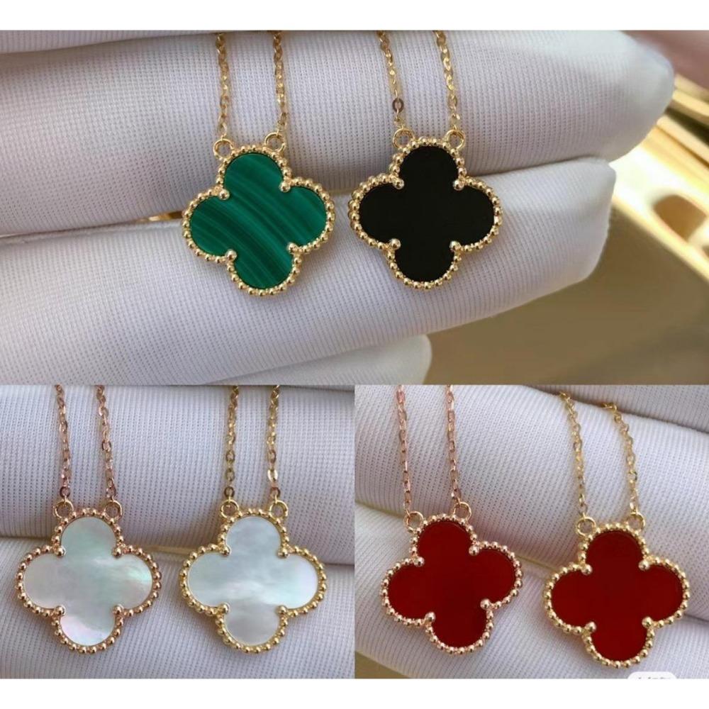 15mm Four-Leaf Clover Necklace Female Five-Leaf Flower Titanium Steel Does Not Lose Colour Student Ins Trend Niche Design Necklace