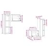 TV Cabinets Set of 4 Gray Solid Pine Wood