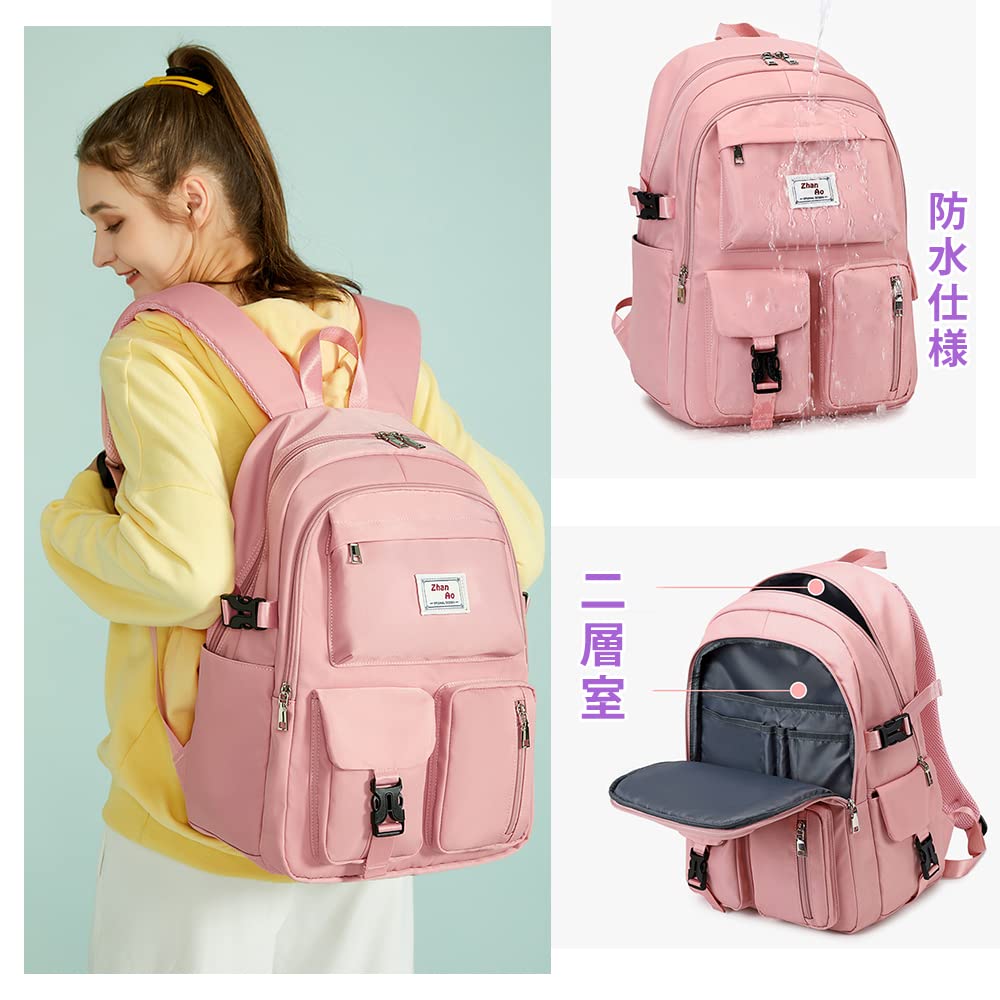 Rucksack for and 14 Large for High School Water Inch Travel [MIPOHAM] Women, Men, Girls, 2-Layer Structure, Pockets, Capacity, Students, Students,