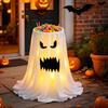 Decoração de Halloween Yousheng com Luz LED de 8 Modos com Controle Remoto, Tigela de Doces Fantasma com Suporte de Tripé, Porta-Doces Fantasma Fofo para a Frente