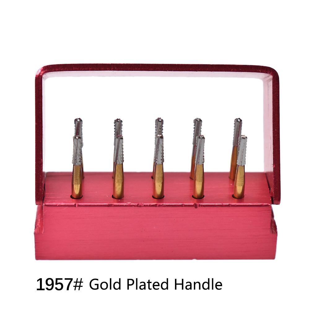 Boîte de 10 pièces Aiguille pour Couronne Cassée Dentaire Manche Plaqué Or Foret Haute Vitesse Outils Dentaires Pour Endodontie Cassure de Couronne