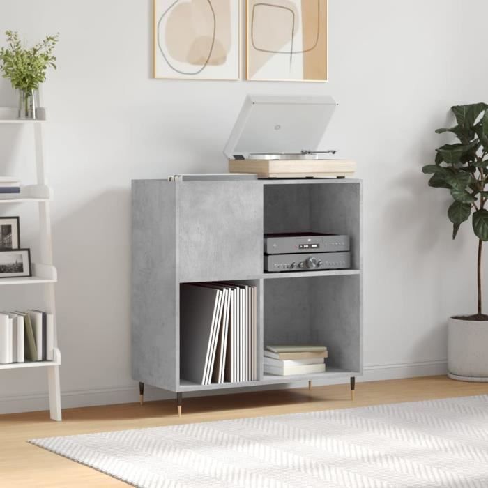 VidaXL Record Cabinet Concrete Grey 84.5x38x89 Cm Engineered Wood 831768