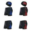 Men's Quick-Dry Plus Size Square Leg Swim Trunks & Cap Set