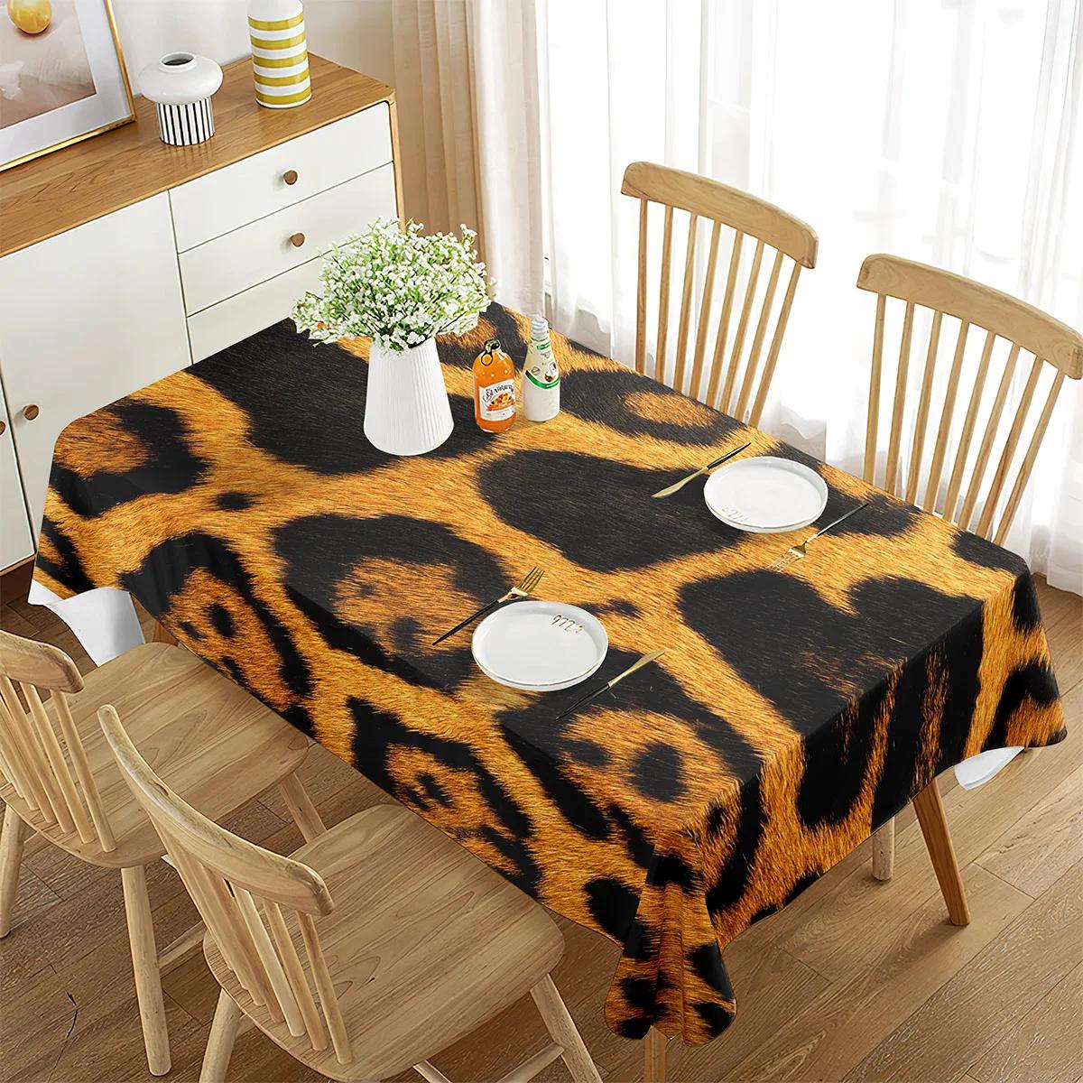 Tafelkleed met Dierenbont Wilde Dierenbont Tijger Zebra Giraffe Luipaard Rechthoekig Tafelkleed Woonkamer Eetkamer Banket Decoratie 90x140cm
