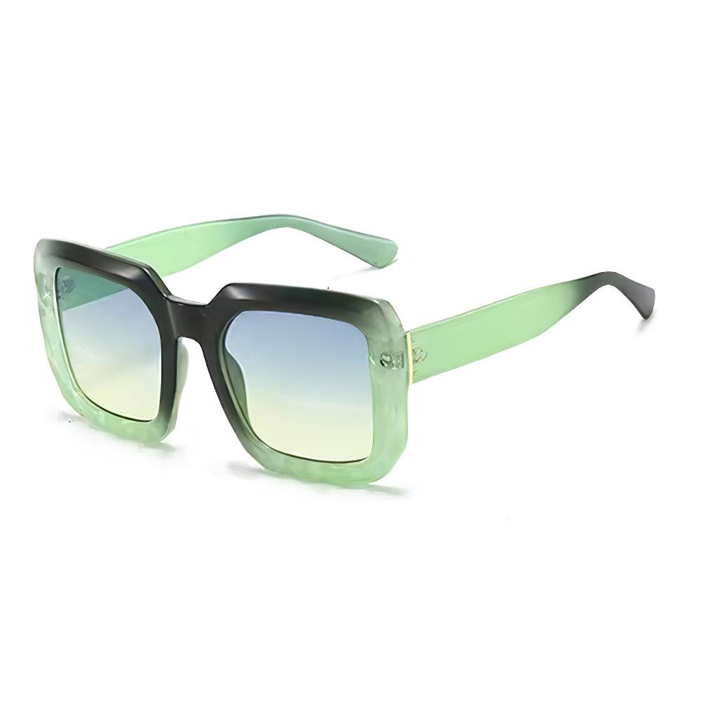Vintage Women Sunglasses Fashion Square Gradient Lens Brown Black Contrast Design Sun Glasses UV Protection