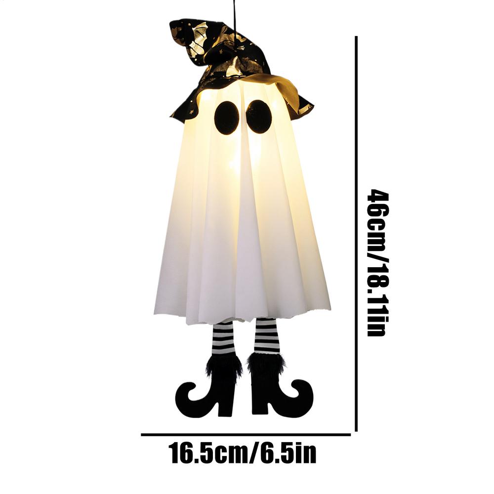 Halloween Ghost Light Hanging Decorations Lamp Pendant Outdoor Lighted Ornaments for Garden Lawn Porches Patio Backyard