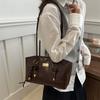 Unisex Retro Style Casual Tote With Zipper Closure And Polyester Lining For Work And Leisure