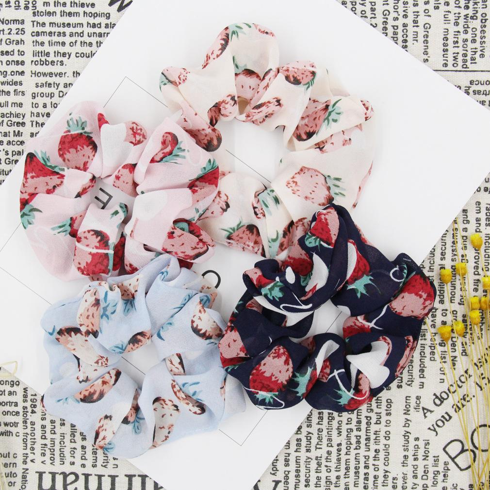 Duo Bell, Printed Headgear, Fruit Big Strawberry Fabric Hair Band, Simple And Fresh, Fabric High Elastic Headband Headgear