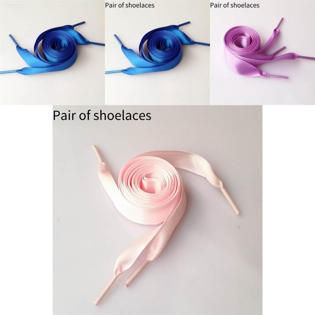 Soft And Smooth Polyester Ribbon Shoelace For Boots Lacework Candy Color Satin