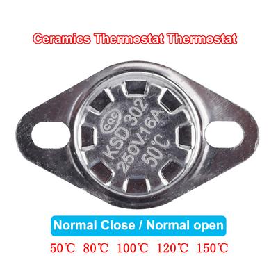 Keramika Termostat Termostat KSD302 50C~150C 16A 250V NC Normálně Zavřený Teplotní Spínač 50C 80C 100C 120C 150C
