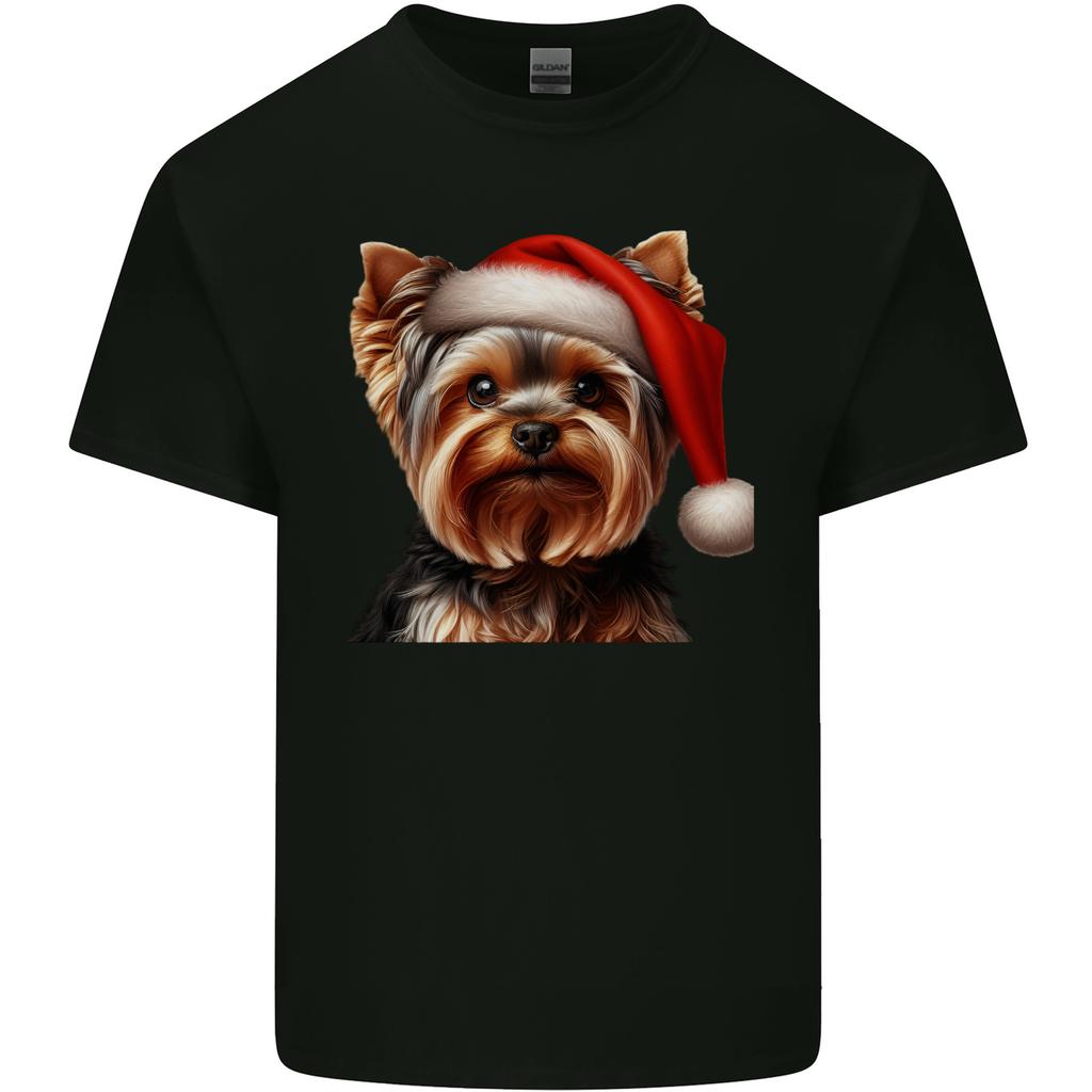 Christmas Yorkshire Terrier Dog Xmas Yorkie Unisexs Light Cotton TShirt