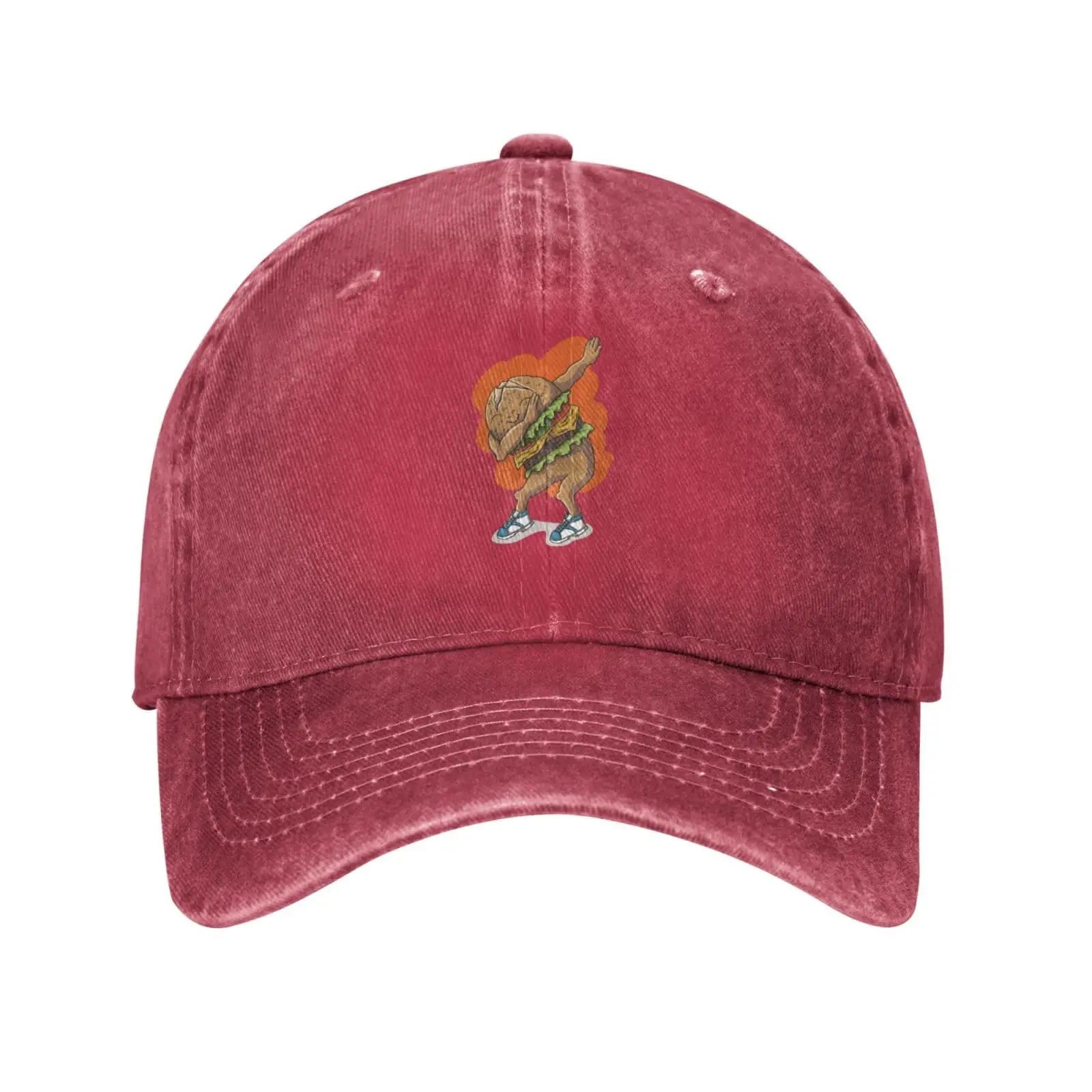 

Dancing Hamburger Baseball Cap for Men Women Vintage Trucker Hat Golf Hats Dad Hats Adjustable камуфляжный