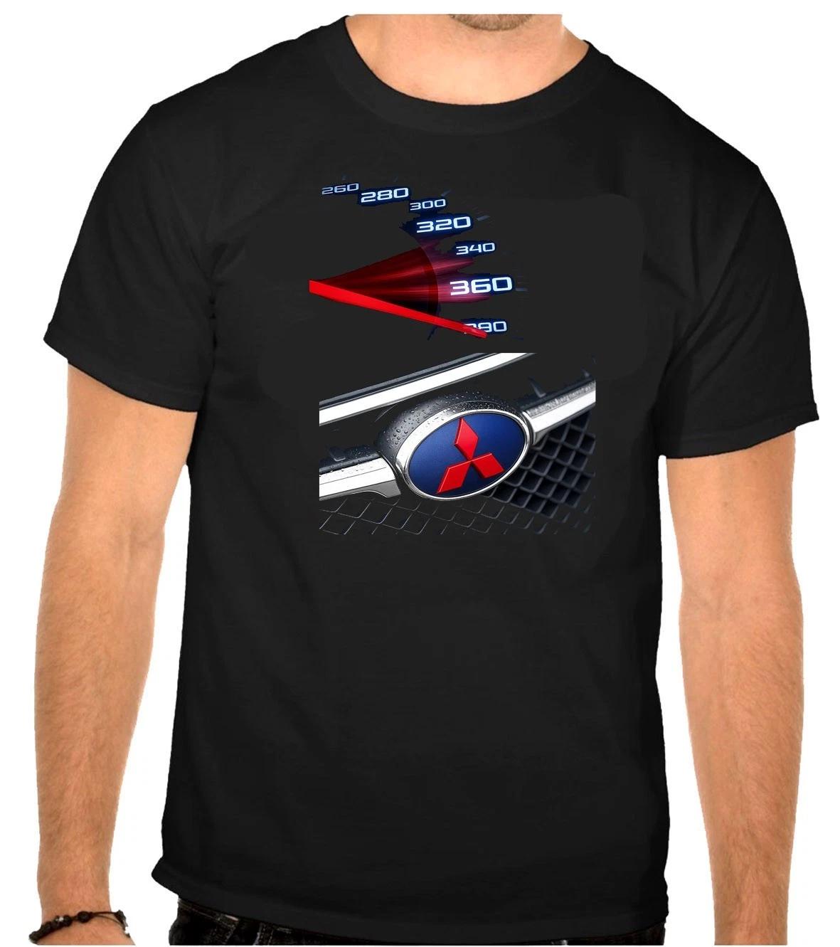Mitsubishi Speedometer Car Logo Black T-Shirt -1350- 4XL