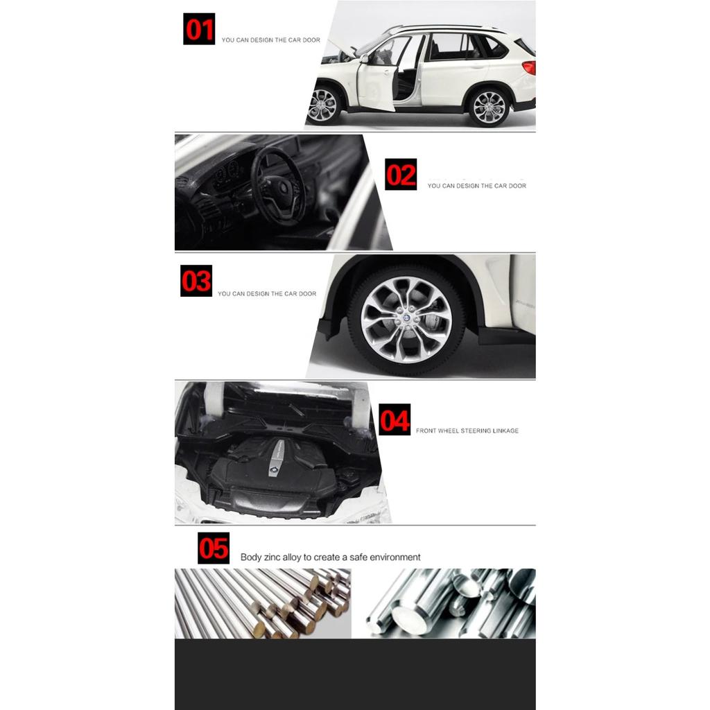 WELLY 1/24 BMW X5 SUV Off-Road Vehicle Alloy Scale Car Model Diecast Metal Static Collection Children Toy Car Vehicles Gifts