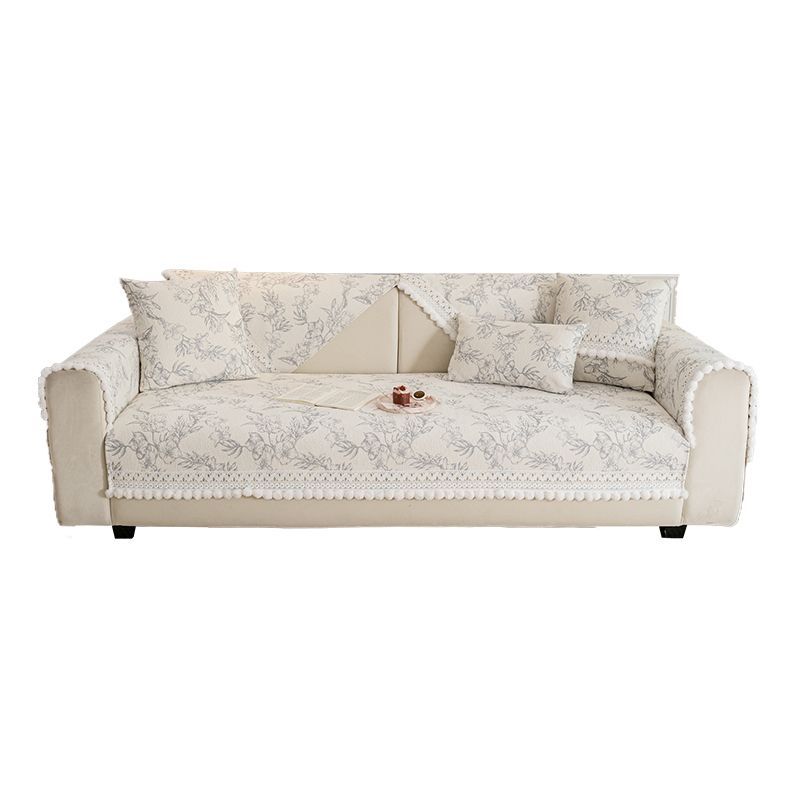 1pc Modern Chenille Sofa Mat with Tassel Embellishment - Machine Washable Wear-Resistant One-Piece Cover for Armchair to 4-Seater Sofas