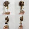 Vintage Bronze Dog Head Shape Resins Welcome Doorbell Outdoor Wall Hanging Decoration For Dog Lover Home Entrance Decors