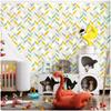 HaoHome 3m Multicolor Herringbone Peel and Stick Wallpaper Self-Adhesive Prepasted Contact Paper Wall Mural For Living Room