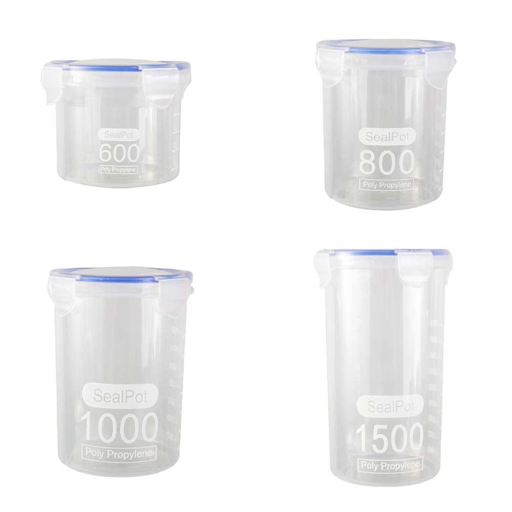 PP Transparent Food Sealed Jars Cylindrical Plastic Food Airtight Jar Kitchen Storage Boxes Flour