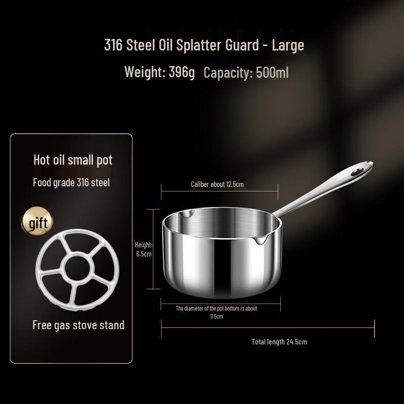 Zhi Shi 316 Stainless Steel Mini Hot Oil Pot