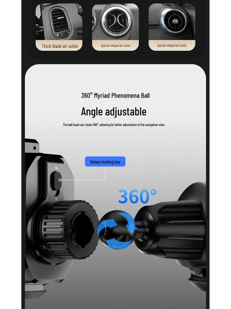Universal Electric Dual Motor Car Phone Holder with Rotating Lift Design