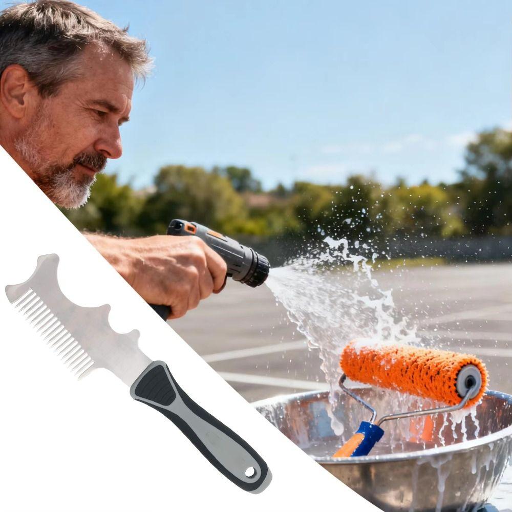 4 in 1 Paint Brush Comb Thickened Stainless Steel Tool Rollers Cleaning