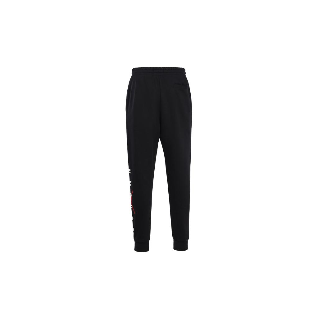 Air Jordan Letter Print Fleece-Lined Sports Joggers with Elastic Cuffs Men Bottoms Black DD1788-010