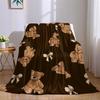 Bär mit Schleife Motiv Flanelldecke Warm Weich Halloween Weihnachten Sofa Warm Gemütlich Dekoratives Dekor Geschenk für Alle Jahreszeiten