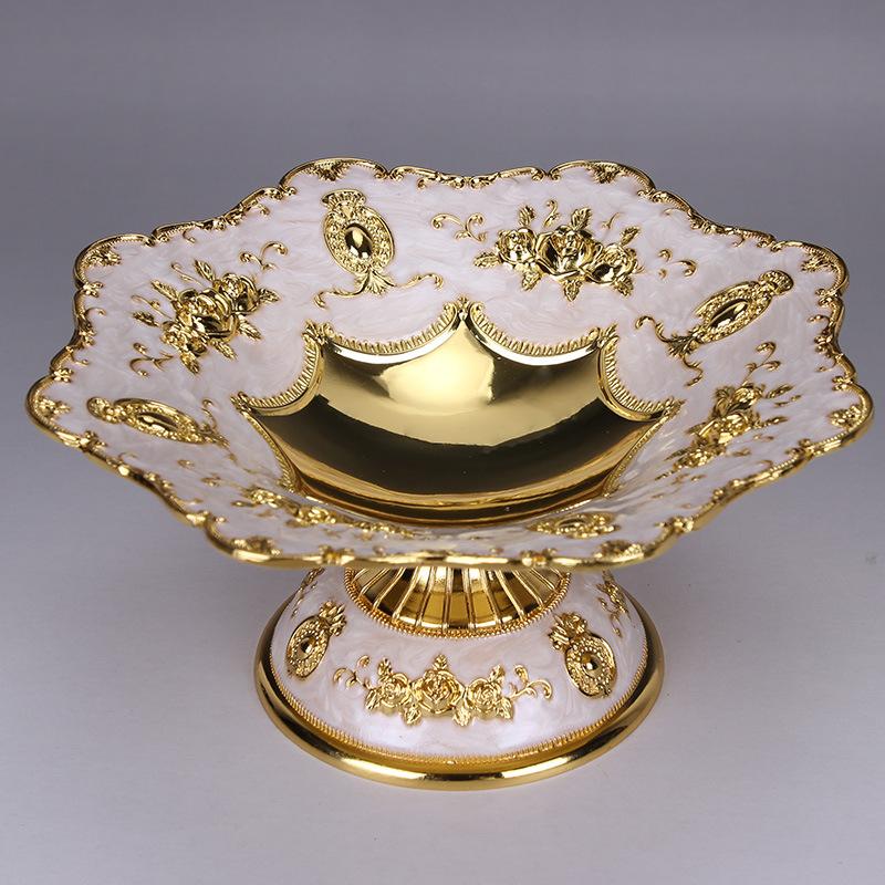 

High-grade Alloy Snack Plate European Fruit Plate Snack Plate Melon Fruit Cup Snack Plate KTV Table Setting Supplies