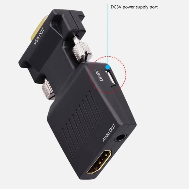 HDTV To VGA Adapter Converters Output Computer Set Top Box Connector Dongle for Laptop PC Monitors Projectors 3.5mm Cabl