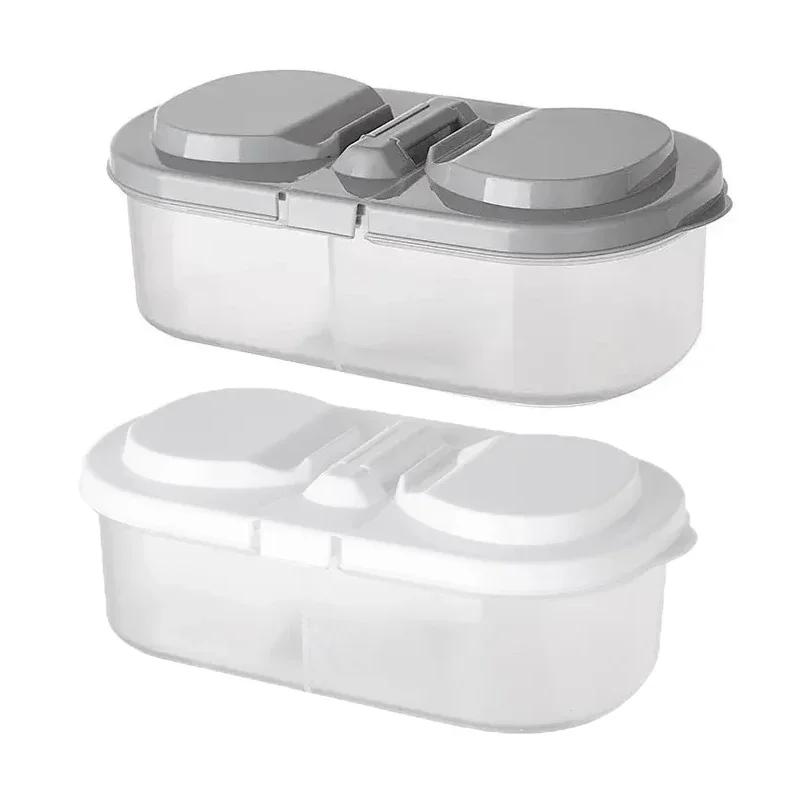 Flip Crisper Double-compartment Covered Storage Box Kitchen Food Grains Sealed Jar Spice Storage Box Sealed Fruit Crisper