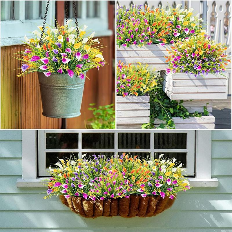 35cm Artificial Plastic Calla Lily Bouquet Fake Flowers for Indoor Home Room Decor Garden Wedding Decorations Fake Flowers