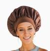 Shower Wide Brim Elastic Satin Hair Care Cap - Women's Sleep, Salon, and Shower Use