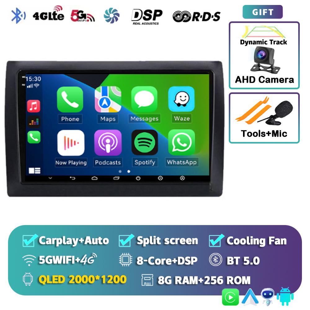 Android 14 CarPlay Auto Car Radio For Fiat Stilo 2001-2010 Multimedia Video Player GPS Navigation 4G+WIFI Stereo Audio Head Unit