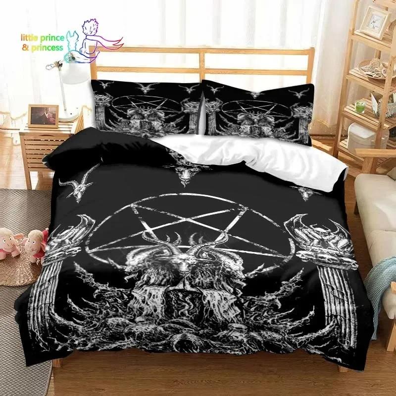 

Комплект постельного белья Evil Satanic Mantra Single Twin Full Queen King Size для взрослых и детей, 3D-принт EU Double 200x200cm