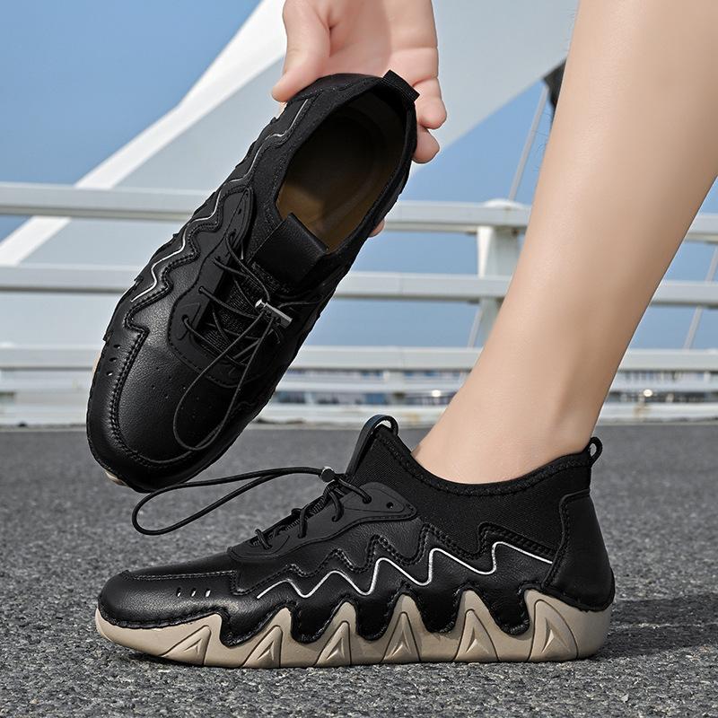 Fashion Woman Sports Shoes 2025 New Flat Running Sneakers High-quality Anti Slip Loafers Woman Hand-stitching Leather Casual Shoe