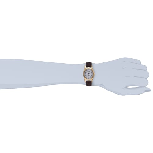 Citizen Q&Q Watch Analog Solar Waterproof Leather Strap AA95-9917 Women's White x Brown