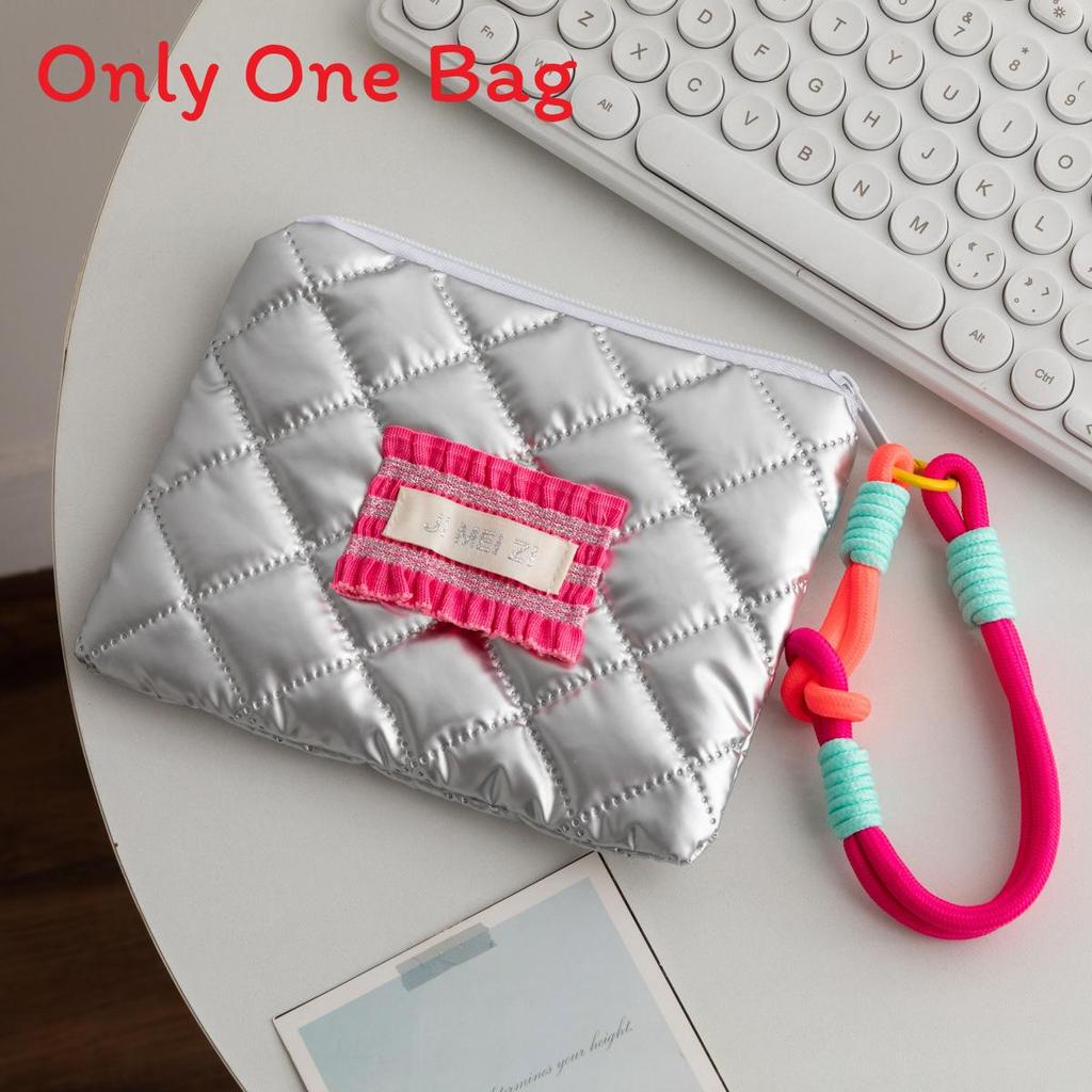 Colorful Stripe Polyester Waterproof Makeup Bag With Zipper Closure For Daily Use