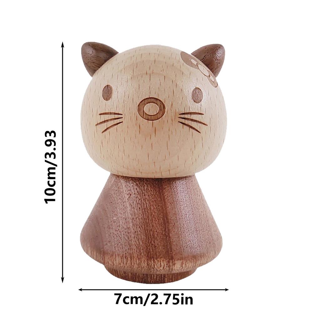 

Creative Solid Wood Cartoonish Style Toothpicks portable Minimalist Aesthetic Storage Box cat-shaped Desktop practical Decor