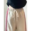 Women's Plus Size Retro Sweatpants with Side Stripes for Spring/Autumn - Street Dance & Casual Wear