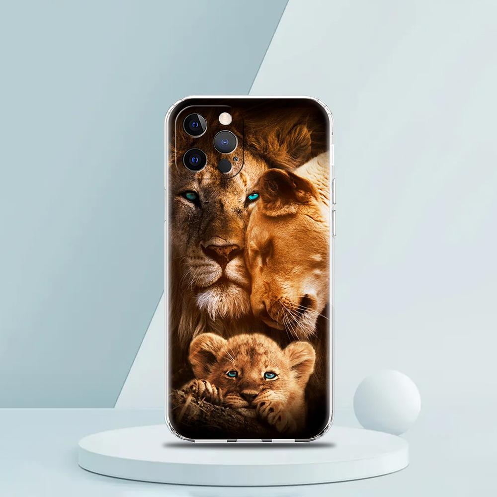The Lion Phone Case for iPhone 16 15 14 13 12 Pro Max Transparent Soft for iPhone 11 Pro Max 7 8 Plus XS XR Silicone Shell Capas