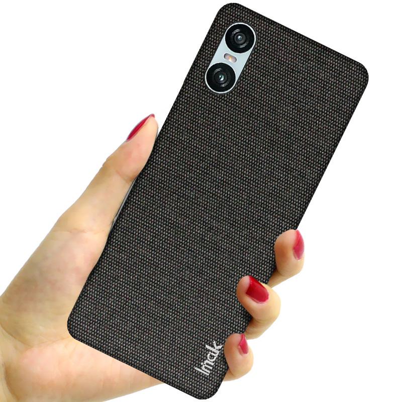 IMAK Ruiyi Series for Sony Xperia 10 VI Case Fabric Texture Leather+PC Phone Back Cover